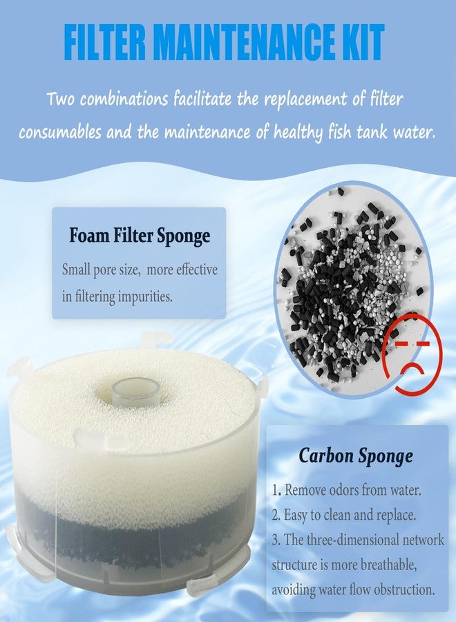 SHIGATSU 20 Pack Replacement Aquarium Maintenance Kit for Biorb Filter, Aquarium Sponge Foam and Carbon Rings Set - Image 3